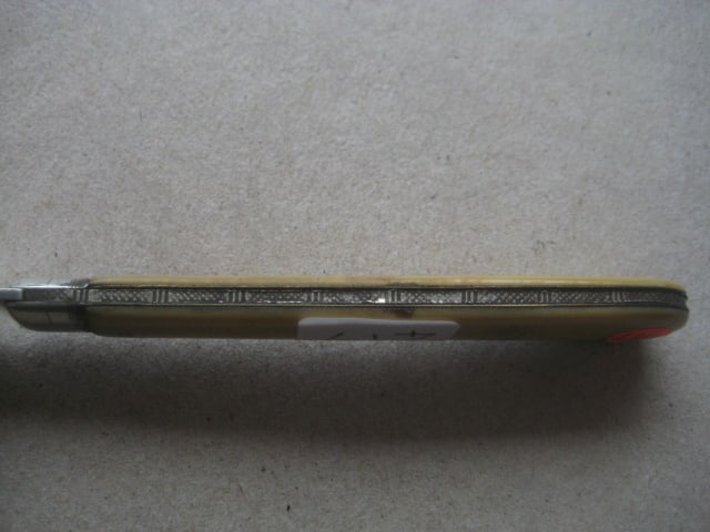 Rare Victorian Bone Hafted Silver Bladed Folding Fruit Knife - 6