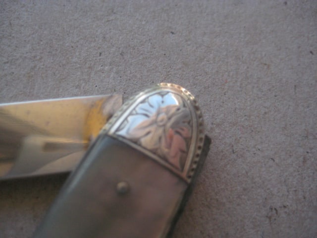 Rare London Hallmarked Mother of Pearl Hafted Silver Bladed Folding Fruit Knife - 6