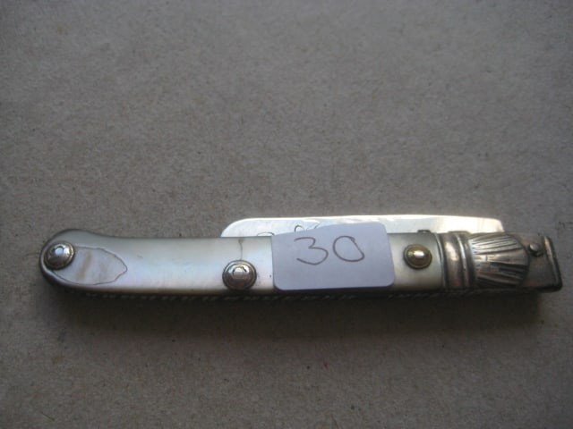 Rare George III Scimitar Silver Bladed Folding Fruit Knife - 10