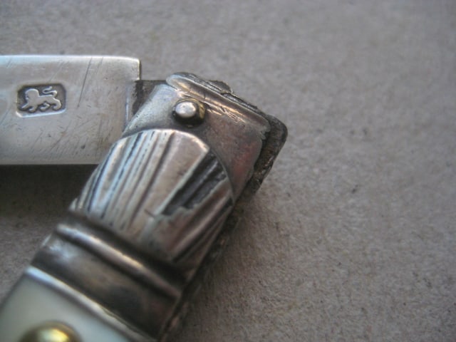 Rare George III Scimitar Silver Bladed Folding Fruit Knife - 5