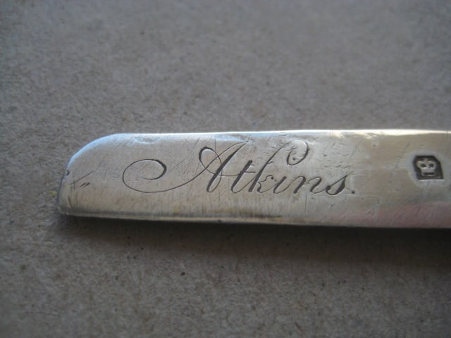 Rare George III Scimitar Silver Bladed Folding Fruit Knife - 6