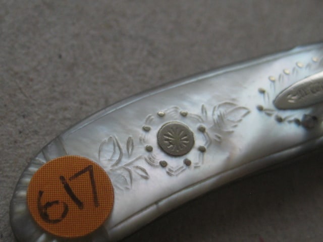 Victorian Mother of Pearl Hafted Silver Bladed Folding Fruit Knife - 4