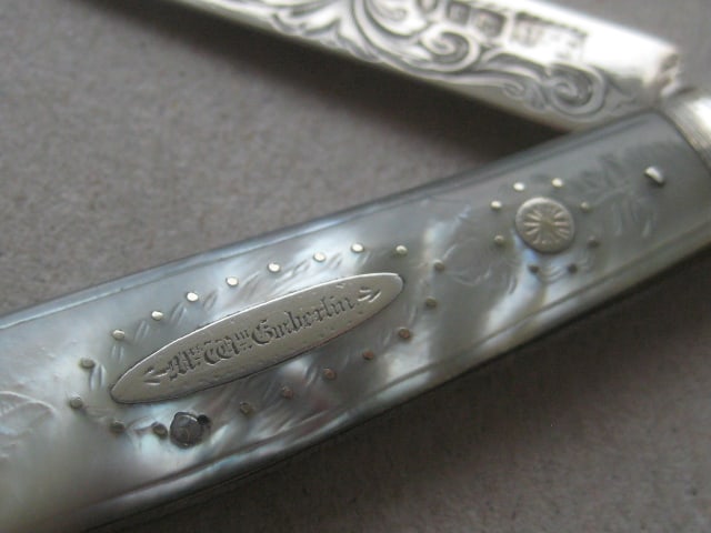 Victorian Mother of Pearl Hafted Silver Bladed Folding Fruit Knife - 5