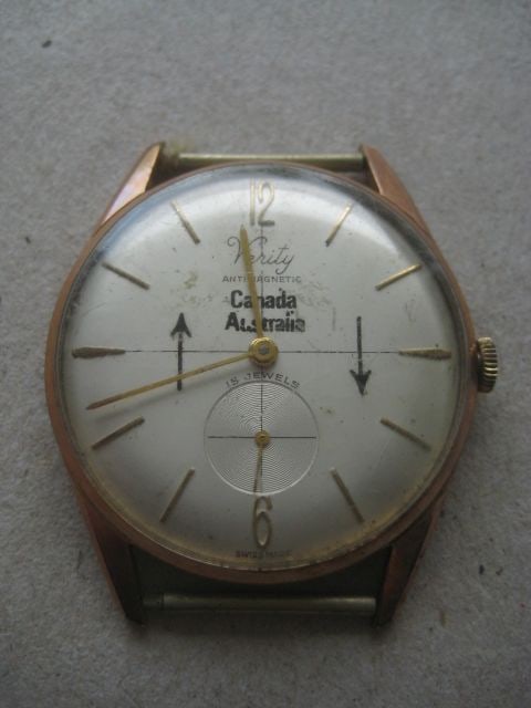 Vintage Gents Verity Canada Australia Engraved Wrist Watch - 8