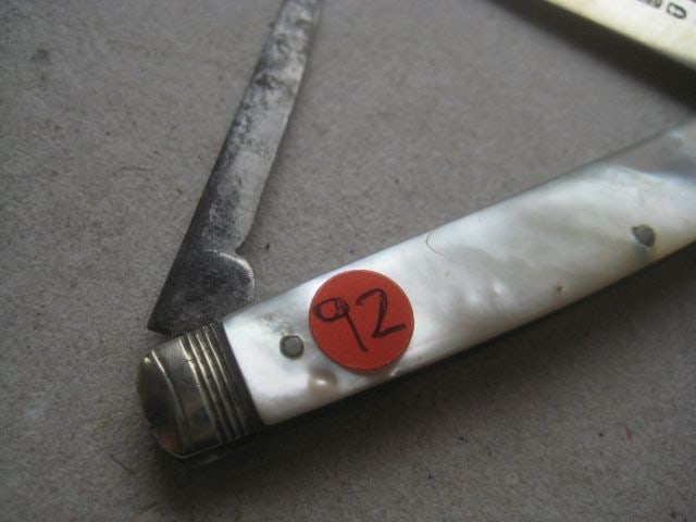 William IV Mother of Pearl Hafted Twin Bladed Folding Fruit Knife - 3