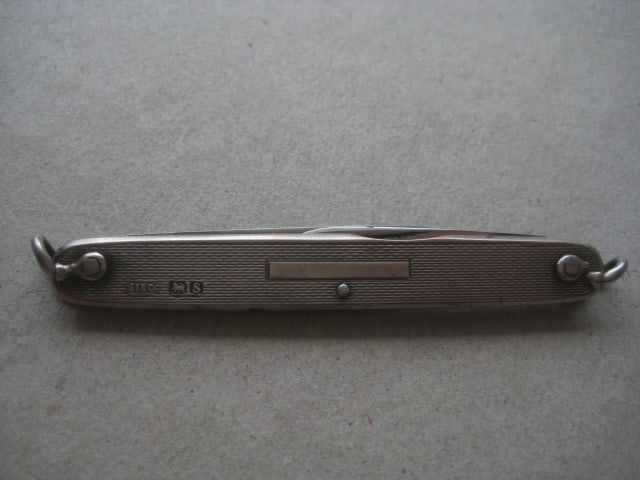 George V RMS Queen Mary Silver Hafted Twin Steel Bladed Folding Penknife - 10