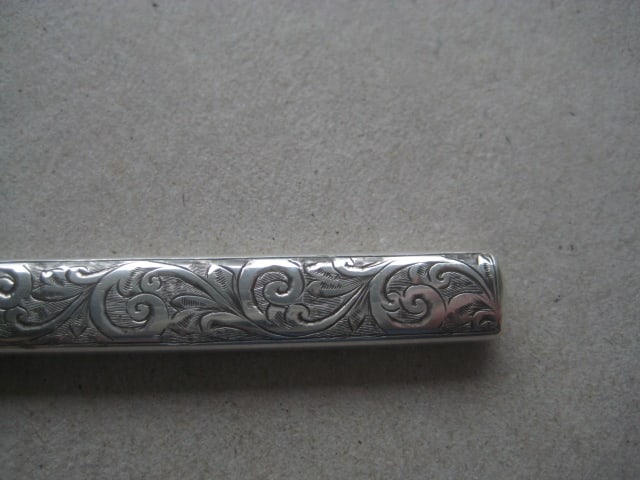 Rare Edwardian All Silver Pea Fruit Knife - 8