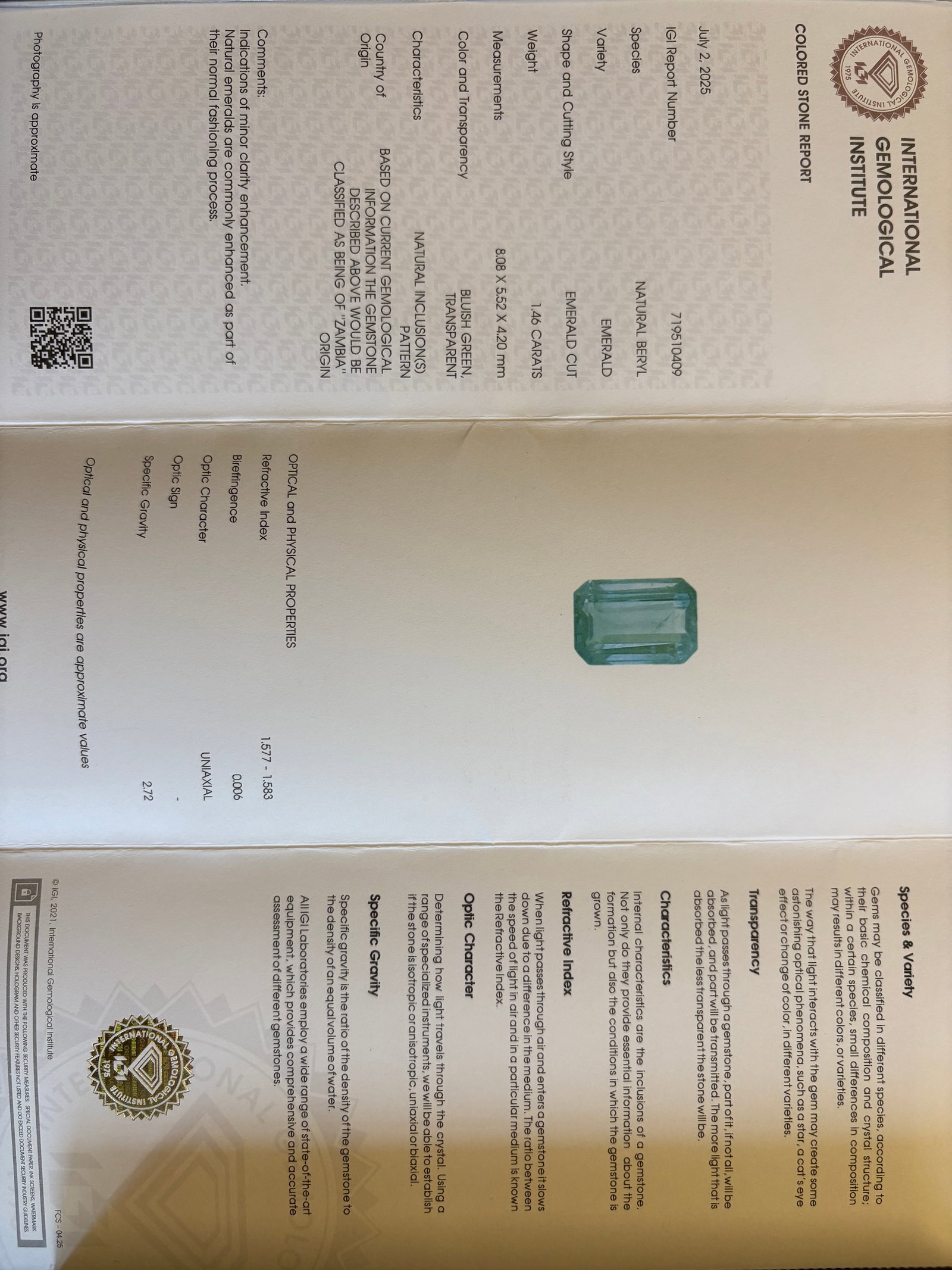 Emerald 1.46 Ct - 6