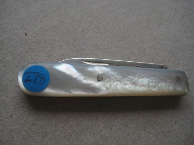 George V Mother of Pearl Hafted Silver Bladed Folding Fruit Knife - 8