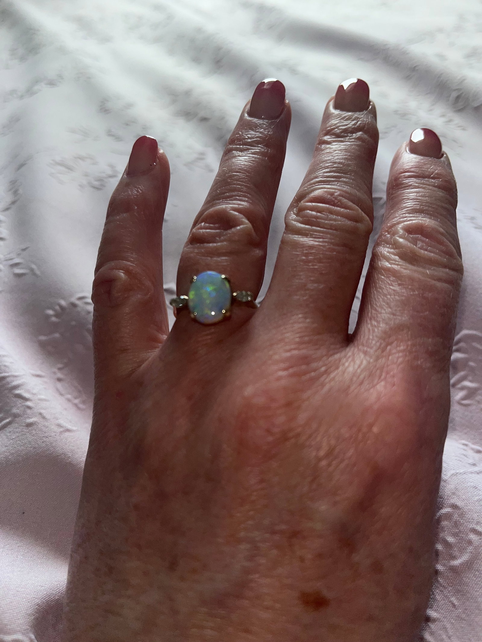 14 Carat Gold Opal & Diamond Ring - 3