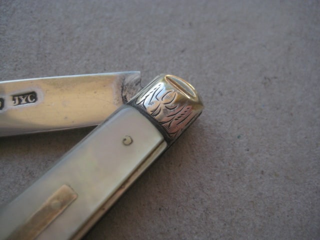 Victorian Mother of Pearl Hafted Silver Bladed Folding Fruit Knife - 4