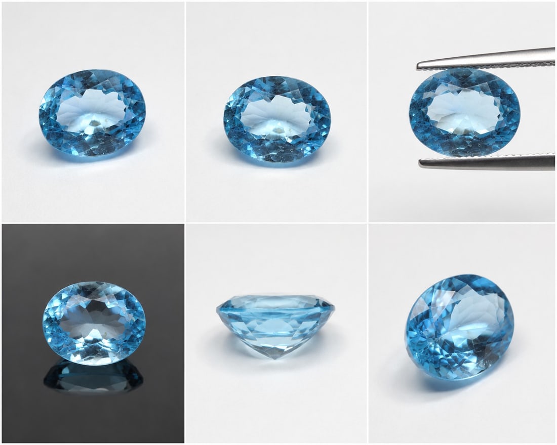 Natural Blue Topaz 3.05ct Oval Cut 10×8mm Loose Gemstone: Title: Natural Blue Topaz 3.05ct Oval Cut 10×8mm Loose Gemstone Description: Natural Blue Topaz weighing 3.05 carats, expertly faceted in a classic oval cut measuring 10 × 8 mm. 