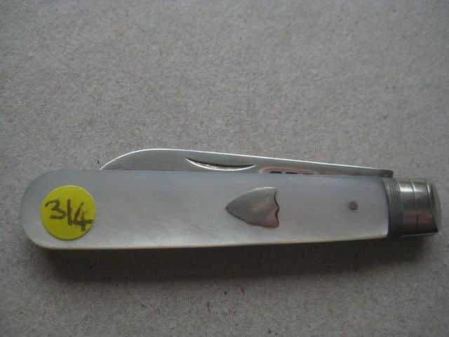 George V Mother of Pearl Hafted Silver Bladed Folding Fruit Knife - 8