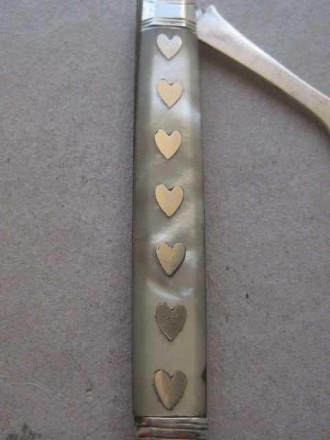 George III Mother of Pearl Hafted Silver Folding Fruit Fork - 7