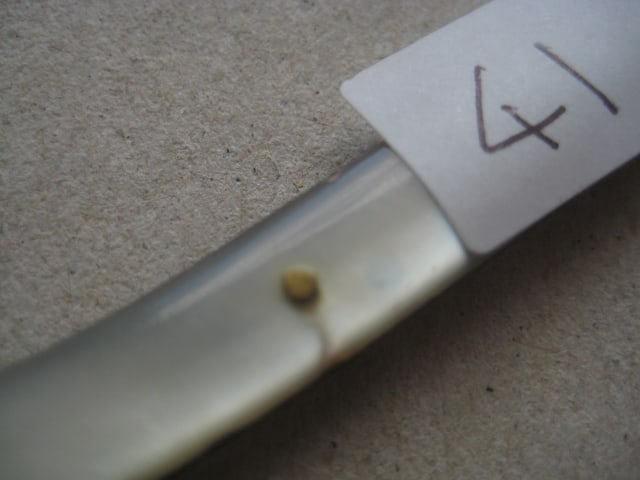 Rare George III Mother of Pearl Hafted Silver Bladed Folding Fruit Knife - 4