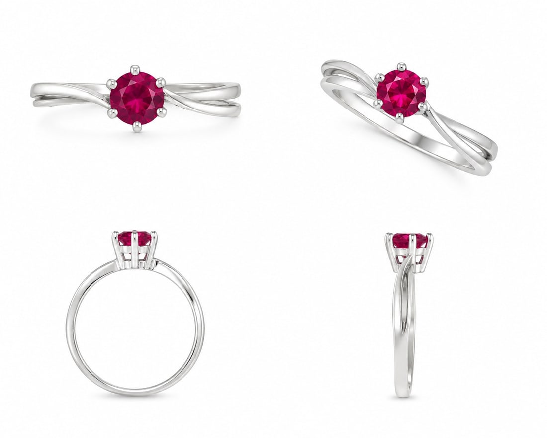 Natural Ruby Sterling Silver Ring – Size 17 (1 of 1)