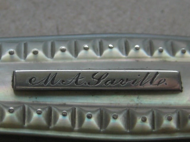 Victorian Mother of Pearl Hafted Silver Bladed Folding Fruit Knife - 5