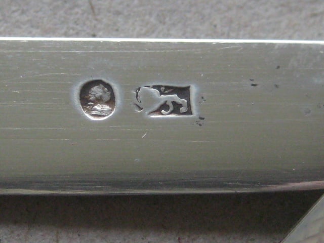 George III Mother of Pearl Hafted Silver Bladed Folding Fruit Knife - 5