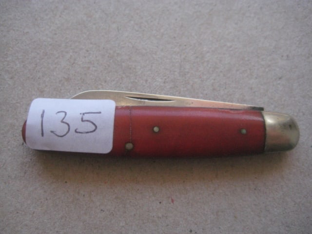 George V Red Bakerlite Plastic Hafted Silver Bladed Folding Fruit Knife - 9
