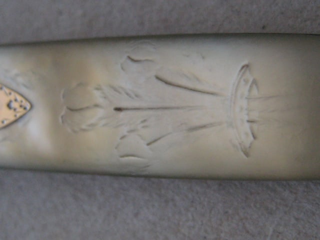 Rare George III Double Duty Marked Silver Bladed Folding Fruit Knife - 5
