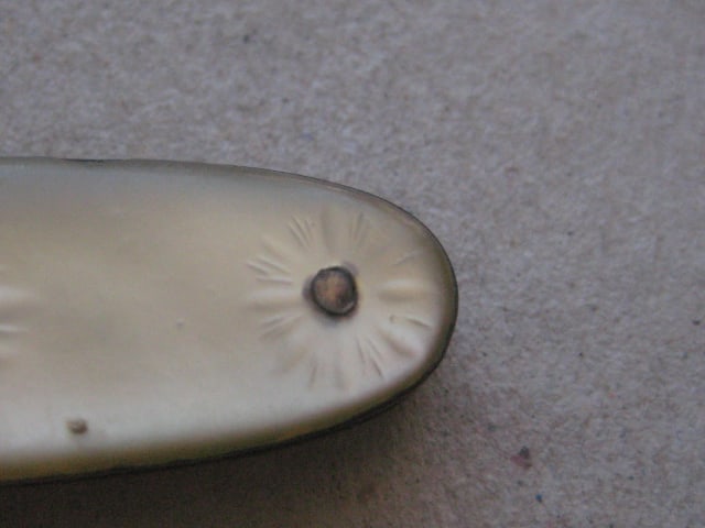 Rare George III Double Duty Marked Silver Bladed Folding Fruit Knife - 8