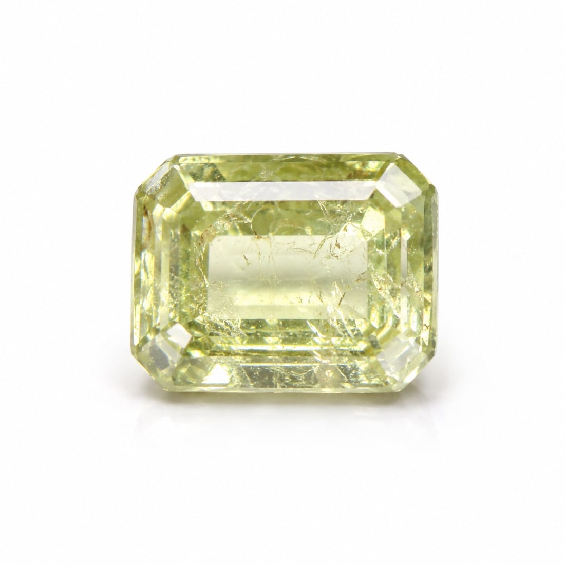 Natural Yellow Green Beryl Emerald Cut Gemstone 8.08 Ct 13 × 10 mm (1 of 1)