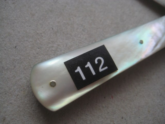 George V Mother of Pearl Hafted Silver Bladed Folding Fruit Knife - 3