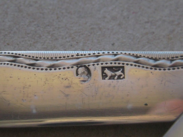 George III Mother of Pearl Hafted Silver Bladed Folding Fruit Knife - 3