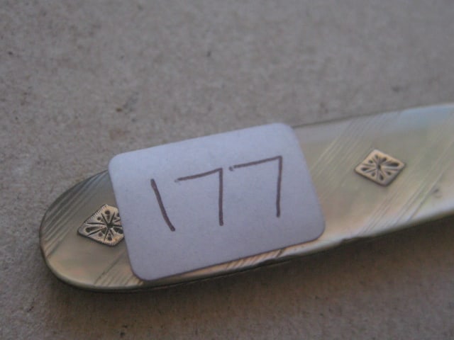 George III Mother of Pearl Hafted Silver Bladed Folding Fruit Knife - 4