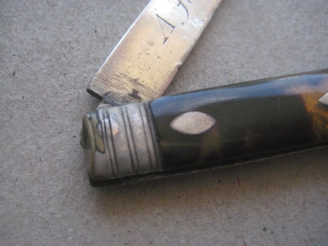 George III Silver Bladed Folding Fruit Knife - 6