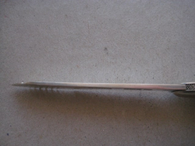 Rare Edwardian Mother of Pearl Hafted Saw Silver Bladed Folding Fruit Knife - 10