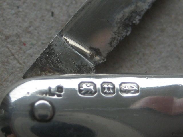 Victorian Silver Hafted Steel Bladed Folding Fruit Knife - 3