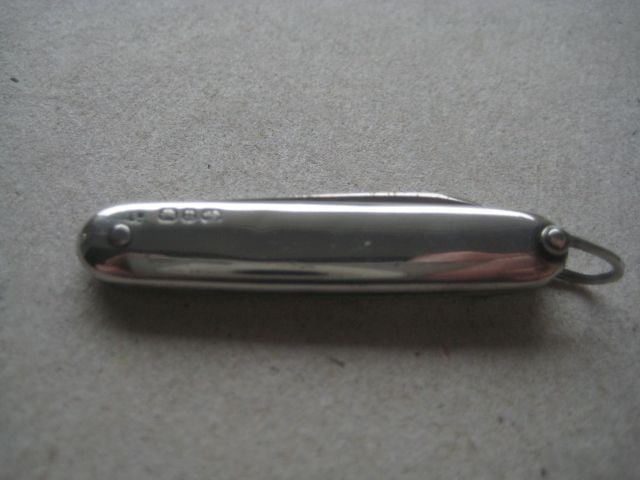 Victorian Silver Hafted Steel Bladed Folding Fruit Knife - 9