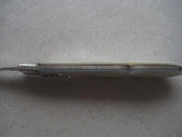 Victorian Mother of Pearl Hafted Silver Folding Fruit Fork - 6