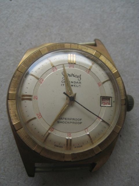 Vintage Gents Services Calendar 17 Jewels Wrist Watch (1 of 6)
