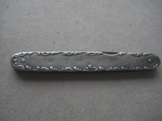 George V Silver Hafted Twin Steel Bladed Folding Penknife - 10