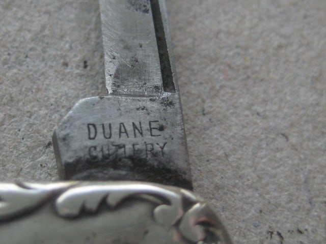 George V Silver Hafted Twin Steel Bladed Folding Penknife - 4