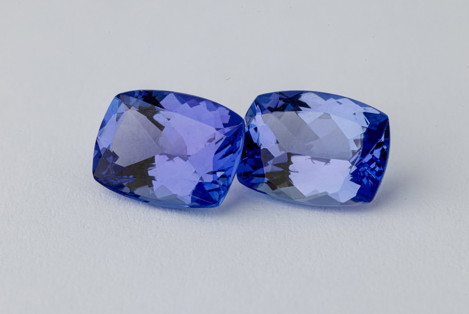 Tanzanite 1.48 & 1.44 Ct (Pair): Title: Tanzanite 1.48 & 1.44 Ct (Pair) Description: Species: Zoisite Variety: Tanzanite Shape: Rectangular Cushion Measurements: 8.02x6.06x3.87 &8.00x 6.02x3.80mm 