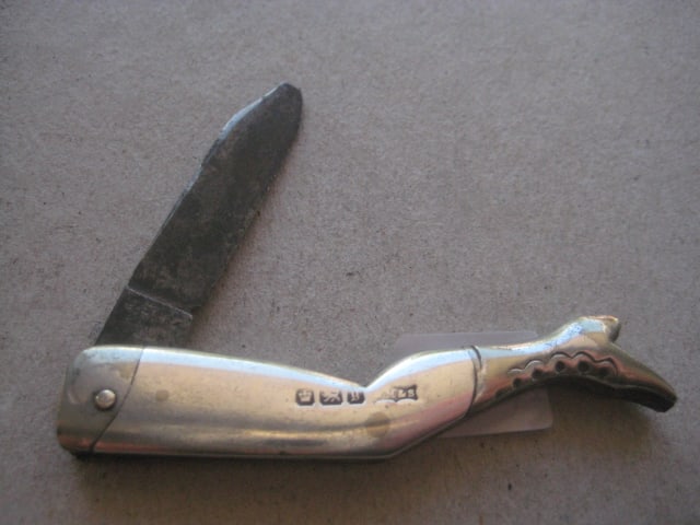 Victorian Silver Sided Ladies Leg Steel Bladed Penknife - 2