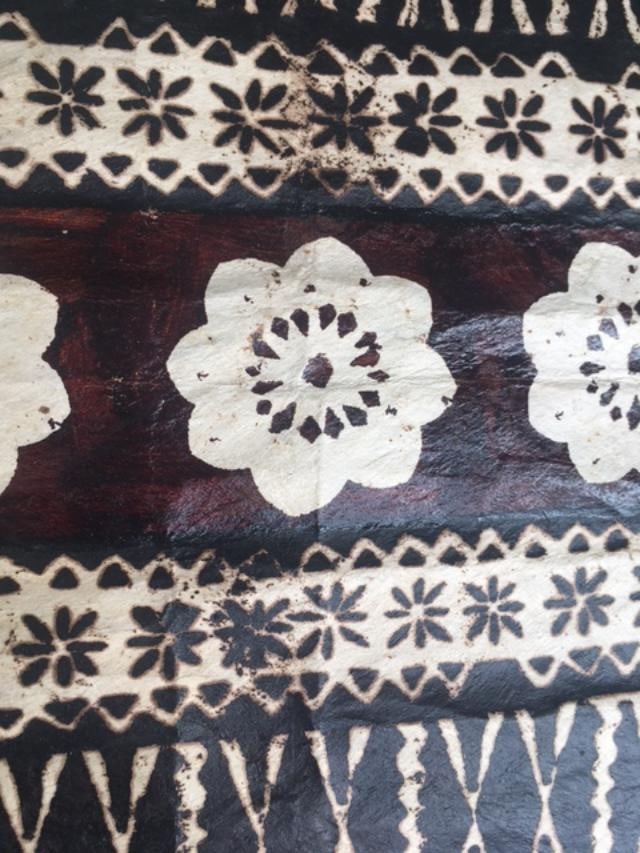 Batik (1970s) Fijian Folk Art, Hand-painted Folk Sample, Cellulose Paper, Unique, Framed - 3