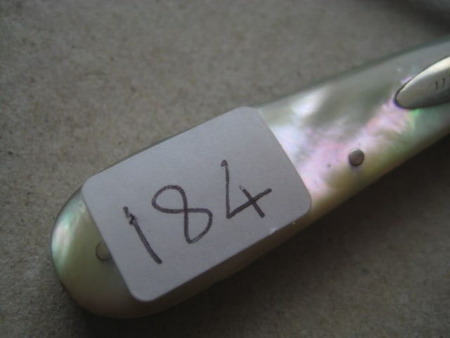 George III Mother of Pearl Hafted Silver Mounted Twin Quill Bladed Folding Fruit Knife - 3