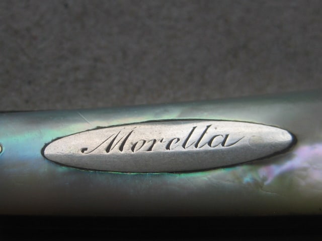 George III Mother of Pearl Hafted Silver Mounted Twin Quill Bladed Folding Fruit Knife - 4