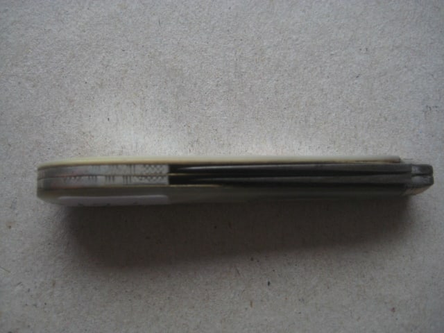 George III Mother of Pearl Hafted Silver Mounted Twin Quill Bladed Folding Fruit Knife - 9