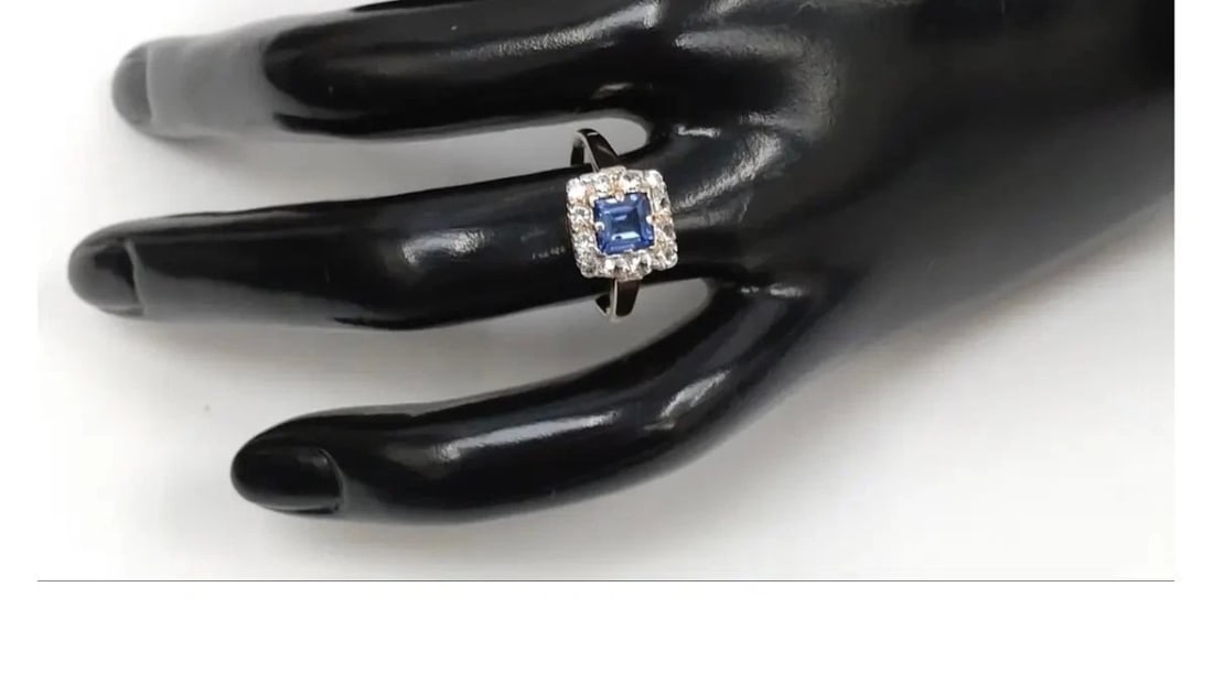 Vintage/ Antique 9ct Yellow Gold Ring Sapphire & Spinel Art Deco 2.30g - 2