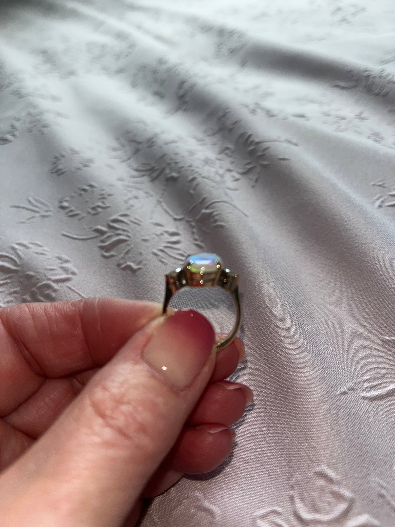 14 Carat Gold Opal & Diamond Ring - 2