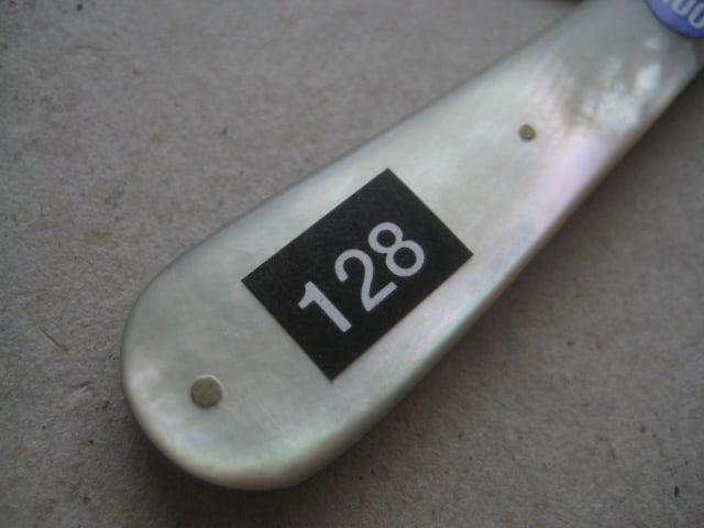 Rare George V Mother of Pearl Hafted Silver Orange Peeler Folding Fruit Knife - 3