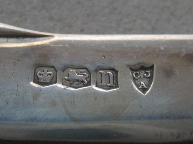 Rare George V Mother of Pearl Hafted Silver Orange Peeler Folding Fruit Knife - 5