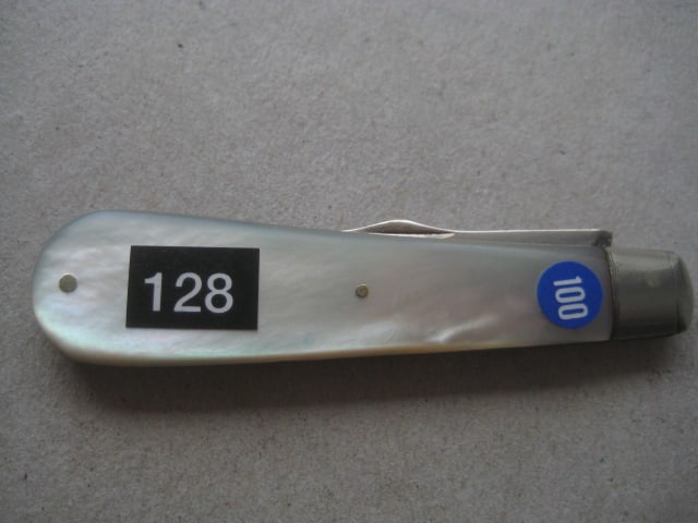 Rare George V Mother of Pearl Hafted Silver Orange Peeler Folding Fruit Knife - 8