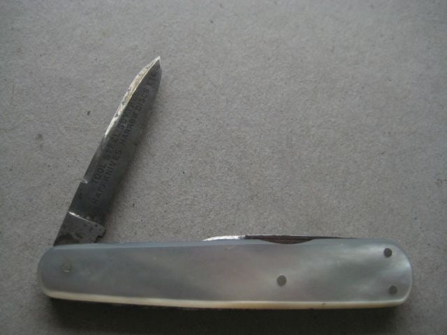Victorian Horseman Brand Etched Mother of Pearl Hafted Multibladed Penknife - 2