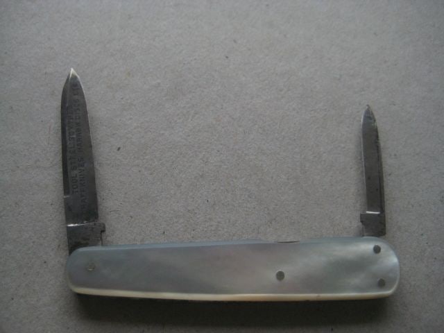 Victorian Horseman Brand Etched Mother of Pearl Hafted Multibladed Penknife - 8